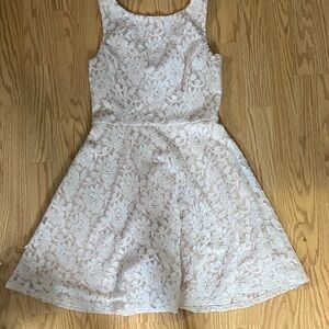 Speechless Cream Sleeveless A-Line Scoop Neck Dress